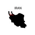 Map of Iran and the capital of Tabriz sign